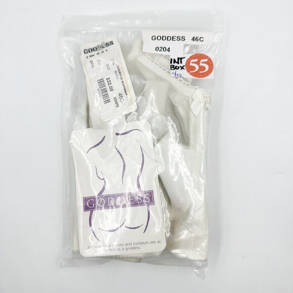 GODDESS White Front Closure Bra Style 0204 Vintage US 46 C NEW NWT Plus - Picture 5 of 5